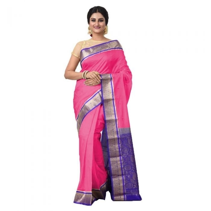 Baby Pink and Violet Buy Kanchipuram Silks Sarees Online