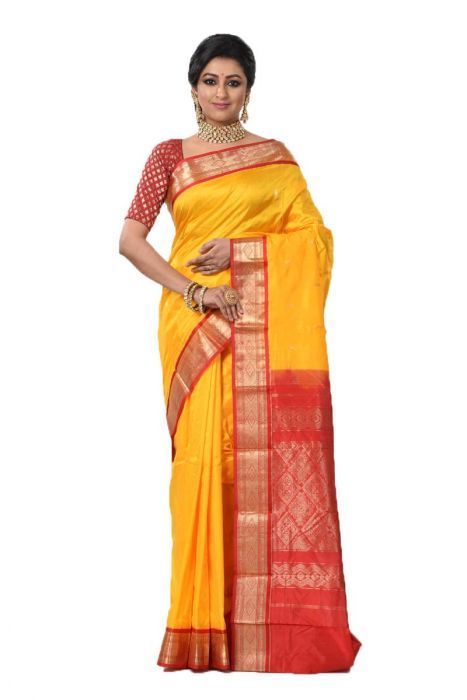 Yellow Kanchipuram Silk Sarees Online  kanjeevaram sarees online  Traditional Kanchipuram Sarees  buy online kancheepuram sarees