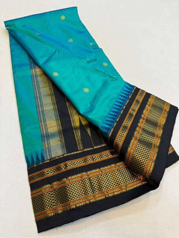 Ananda Green and Black  Border - Traditional Handwoven Ilkaal Butta Saree online