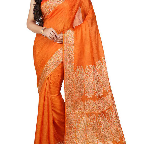 Golden Orange Bangalore Silk Sarees  Buy Pure Silk Saree Online  Bangalore Silk Sarees Online