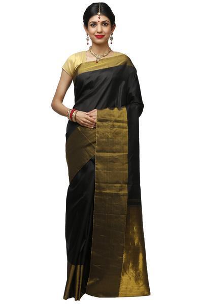 Black Kanchipuram Silk Saree