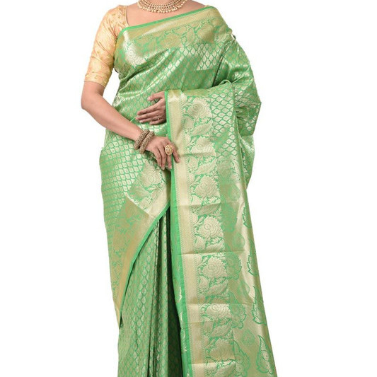 Leaf Green Bridal Saree  Wedding Sarees Online  Indian Bridal Saree Online