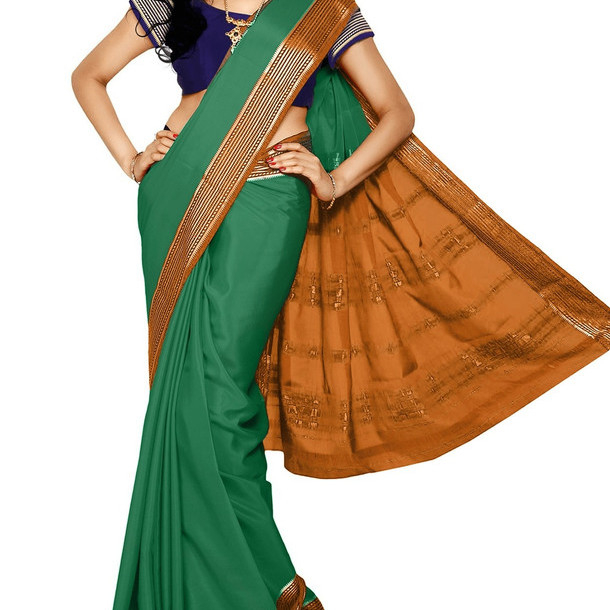 Leaf Green with Orange Ksic silk Saree  Mysore Silk Sarees  Mysore Silk Sarees Online  KSIC