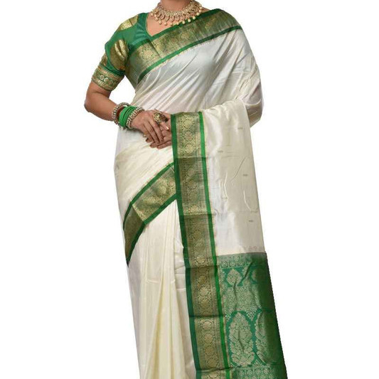 White Saree Buy Kanchipuram Silks Sarees Online  Kanjeevaram Silks  Buy Kanchipuram Pattu Sarees  Silk Sarees