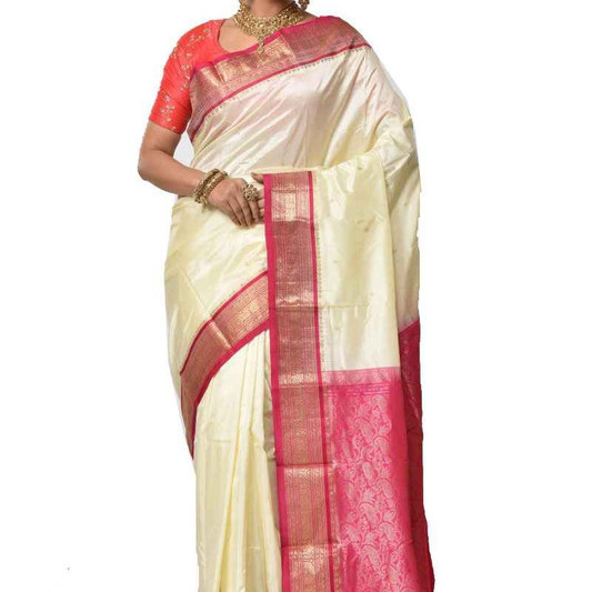 Off white Saree Buy Kanchipuram Silks Sarees Online  Kanjeevaram Silks  Buy Kanchipuram Pattu Sarees  Silk Sarees