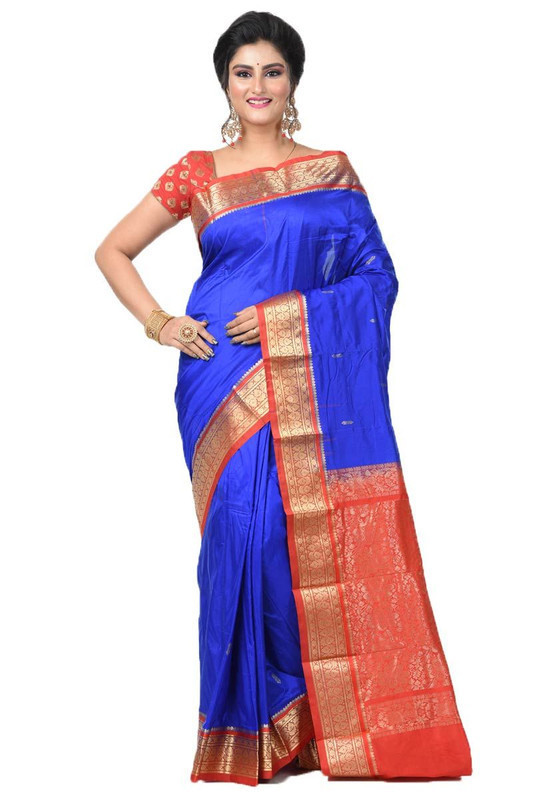 Ink Blue Kanchipuram Silk Sarees Online  kanjeevaram sarees online  Traditional Kanchipuram Sarees  buy online kancheepuram sarees
