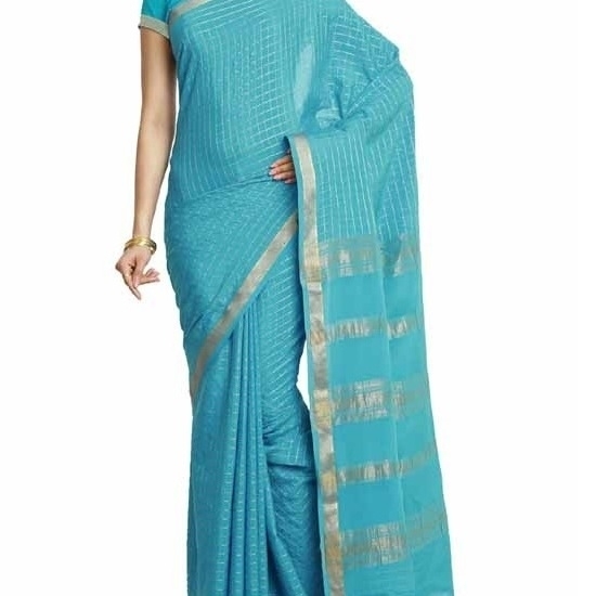 Sky Blue Self Coloured Checks  Ksic silk Saree  Mysore Silk Sarees  Mysore Silk Sarees Online  KSIC