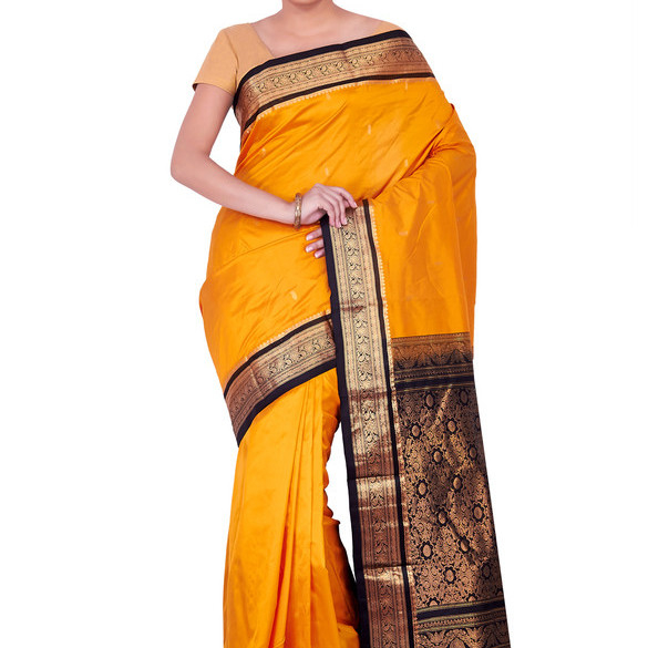 Golden Orange Buy Kanchipuram Silks Sarees Online  Kanjeevaram Silks  Buy Kanchipuram Pattu Sarees  Silk Sarees