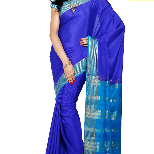 Royal with Anandha Blue Ksic silk Saree  Mysore Silk Sarees  Mysore Silk Sarees Online  KSIConline