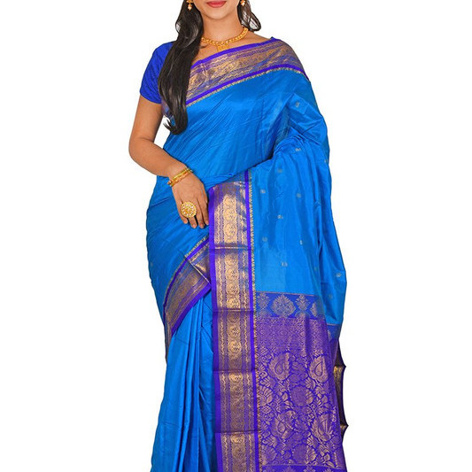 Ananda Blue Buy Kanchipuram Silks Sarees Online  Kanjeevaram Silks  Buy Kanchipuram Pattu Sarees  Silk Sarees
