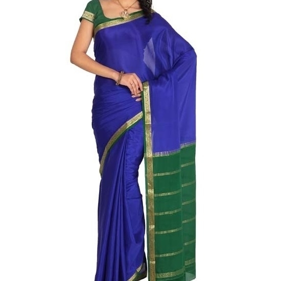 Royal Blue with Green Ksic silk Saree  Mysore Silk Sarees  Mysore Silk Sarees Online  KSIC