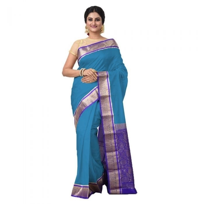 Ananda Blue Kanchipuram Silks Sarees Online Kanjeevaram Silks  Buy Kanchipuram Pattu Sarees  Silk Sarees
