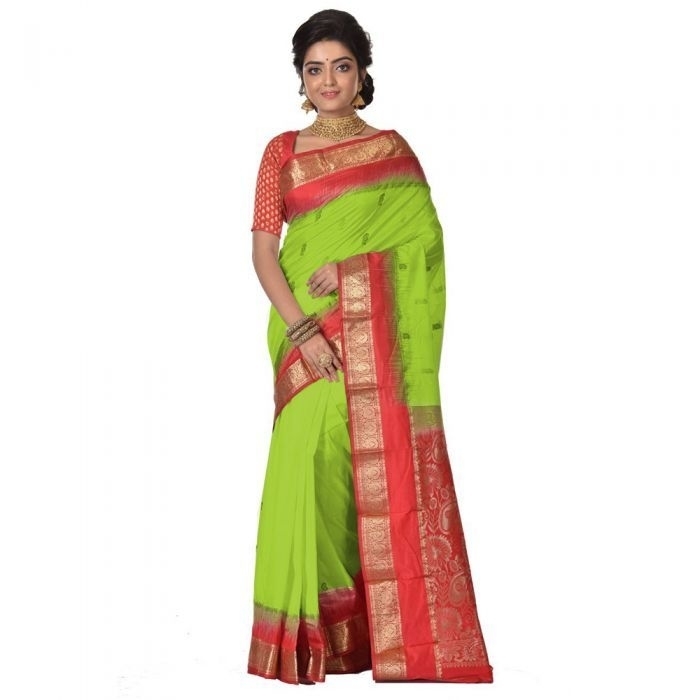 Parrot Green Saree Kanchipuram Silks Sarees Online  Kanjeevaram Silks  Buy Kanchipuram Pattu Sarees  Silk Sarees
