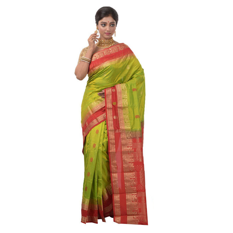 Olive Green Saree Kanchipuram Silk Sarees Online  kanjeevaram sarees online  Traditional Kanchipuram Sarees  Buy online kancheepuram sarees