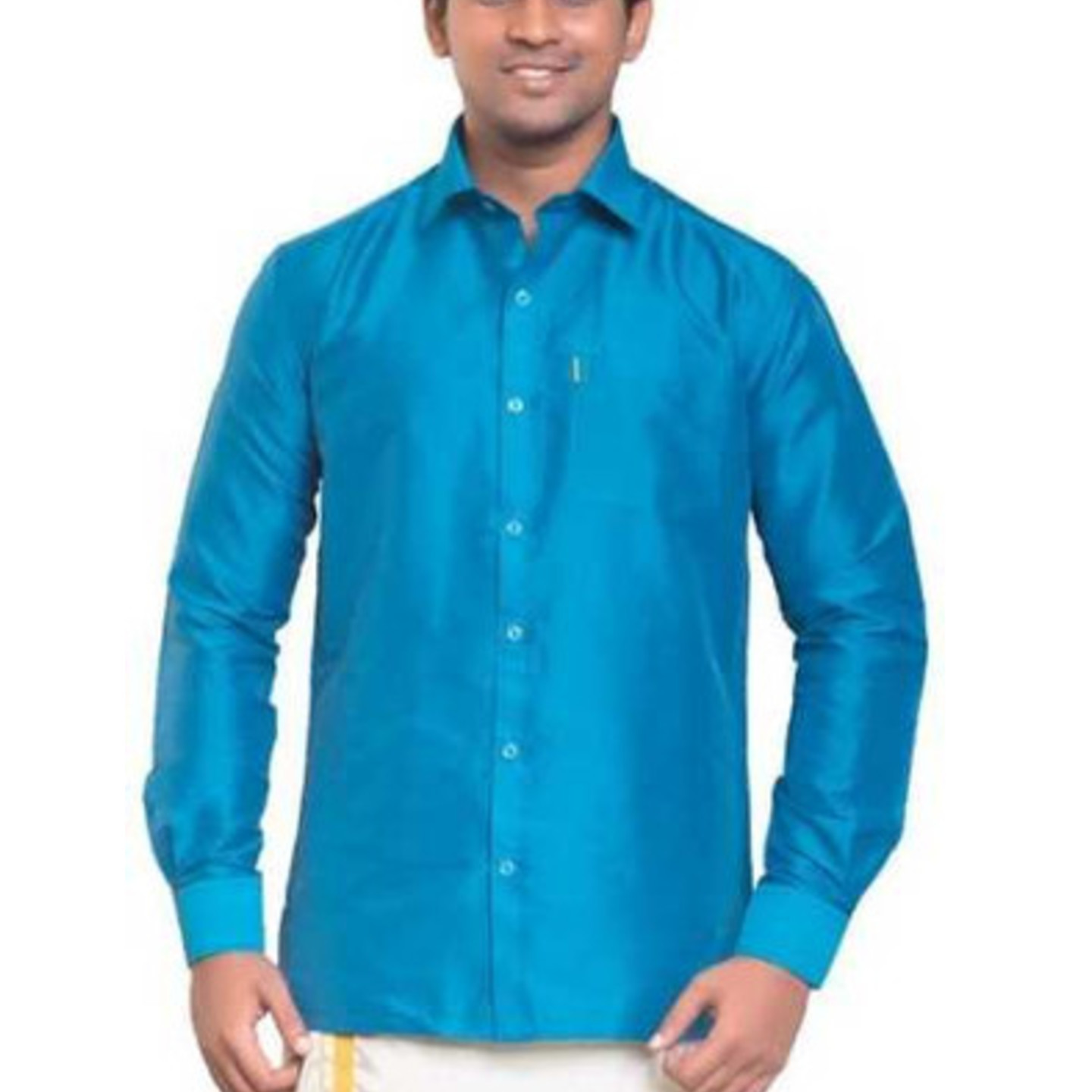 Anandha Blue Dupion Silk Shirts Buy Silk Dupion Shirts Pure Silk Shirts