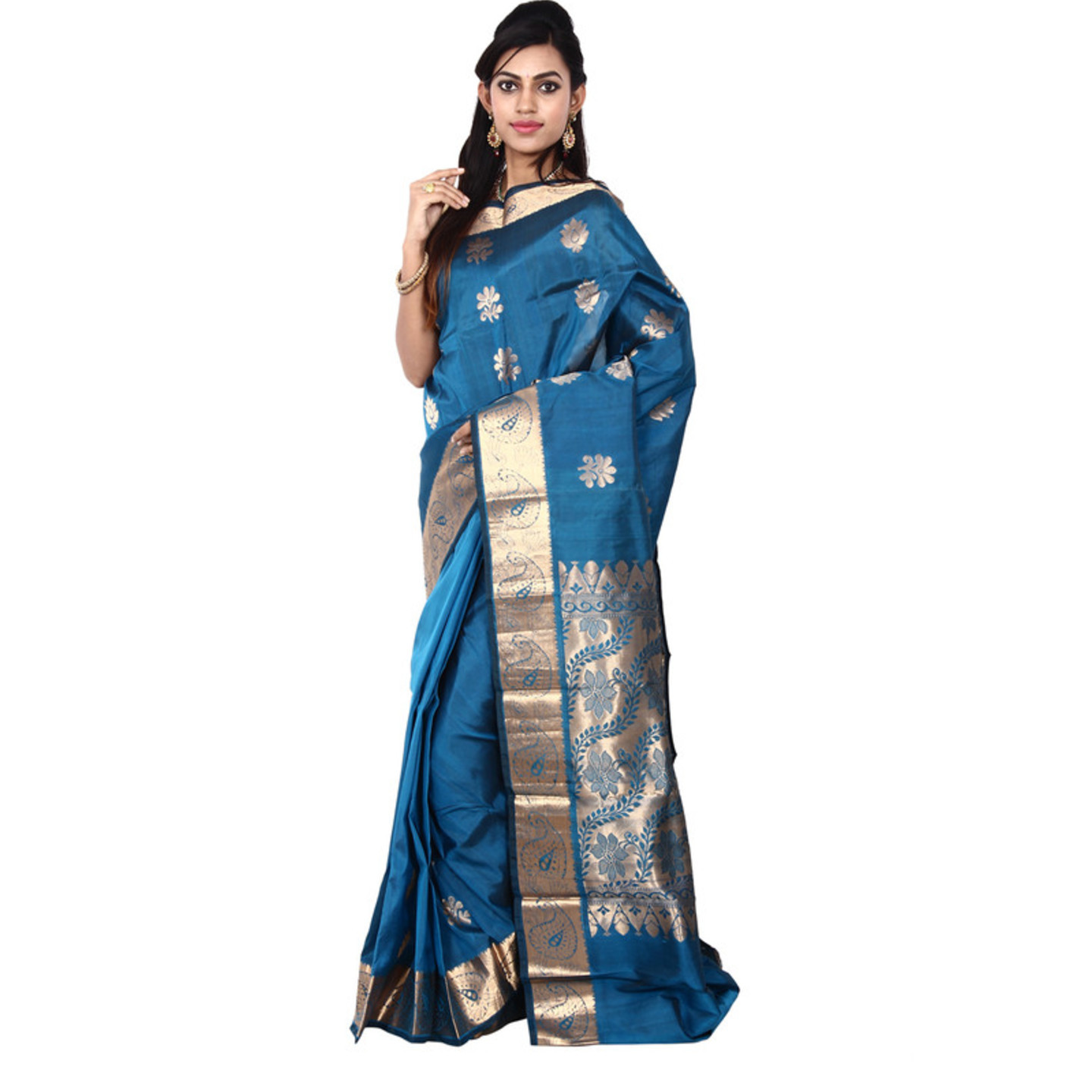 Blue Bangalore Silk Sarees  Buy Pure Silk Saree Online  Bangalore Silk Sarees Online