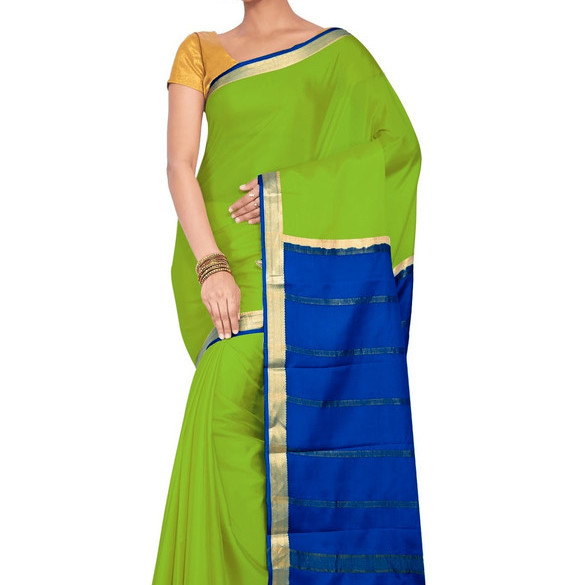 Parrot Green and Royal BLue  Ksic silk Saree  Mysore Silk Sarees  Mysore Silk Sarees Online  KSIC