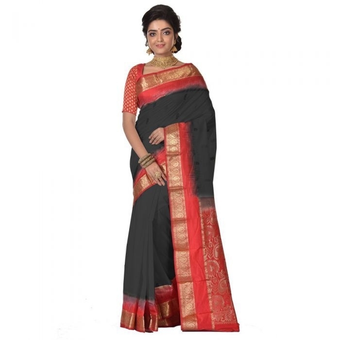 Black Saree Kanchipuram Silks Sarees Online  Kanjeevaram Silks  Buy Kanchipuram Pattu Sarees  Silk Sarees