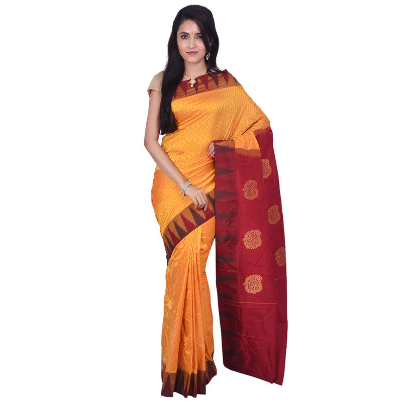 Golden Yellow Bangalore Silk Sarees  Buy Pure Silk Saree Online  Bangalore Silk Sarees Online