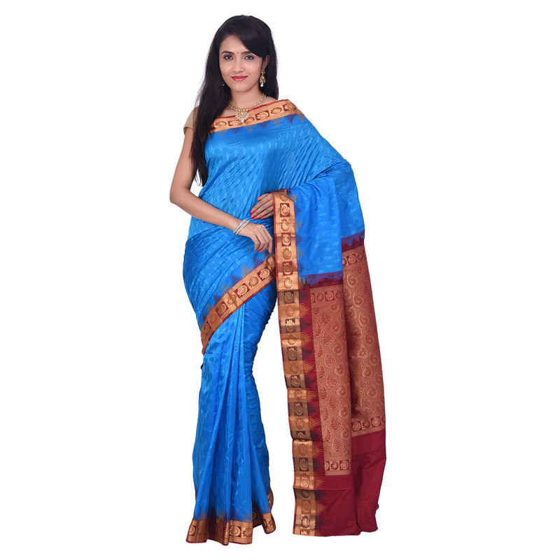 Blue Bangalore Silk Sarees  Buy Pure Silk Saree Online