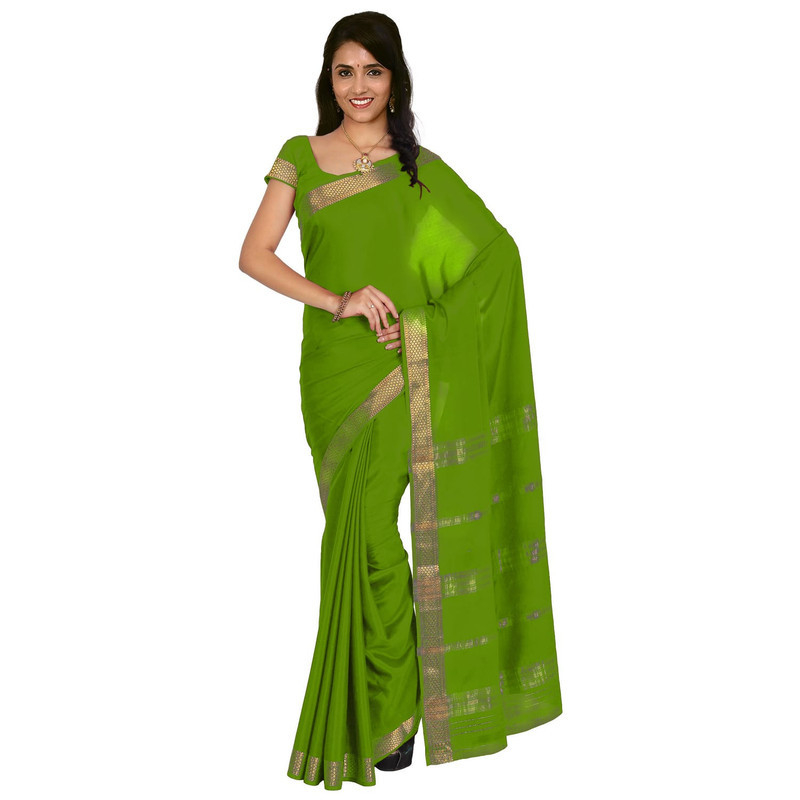 Parrot Green Ksic silk Saree  Mysore Silk Sarees  Mysore Silk Sarees Online  KSIC