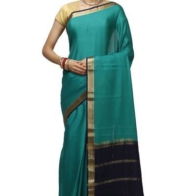 Rama Green and Royal Blue Ksic silk Saree  Mysore Silk Sarees  Mysore Silk Sarees Online  KSIC