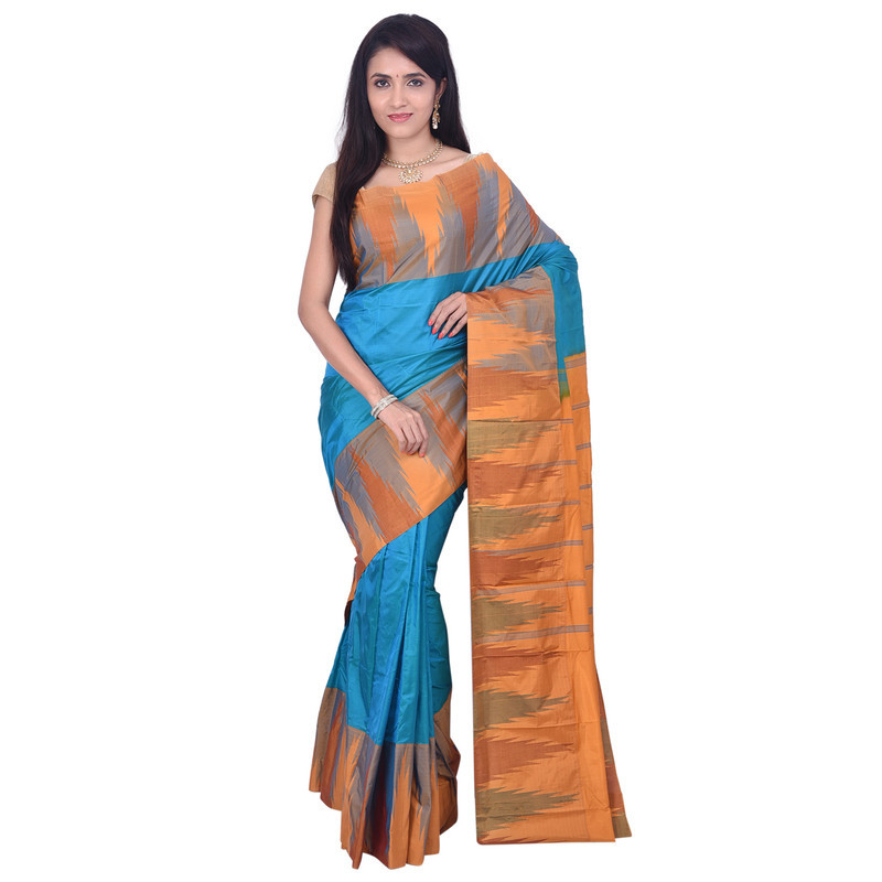 Sky Blue Bangalore Silk Sarees  Buy Pure Silk Saree Online  Bangalore Silk Sarees Online