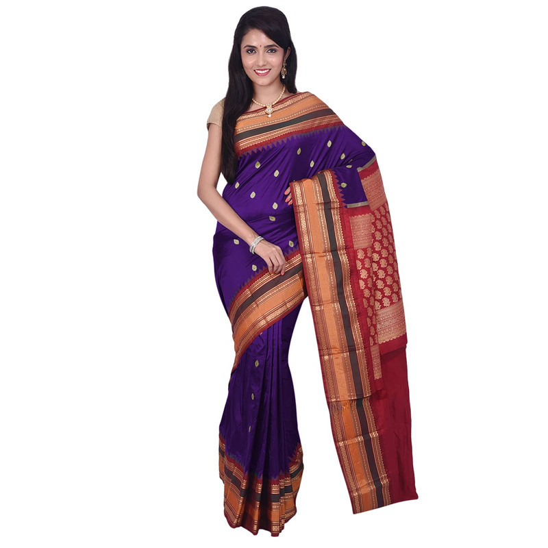 Purple Kanchipuram Silk Sari