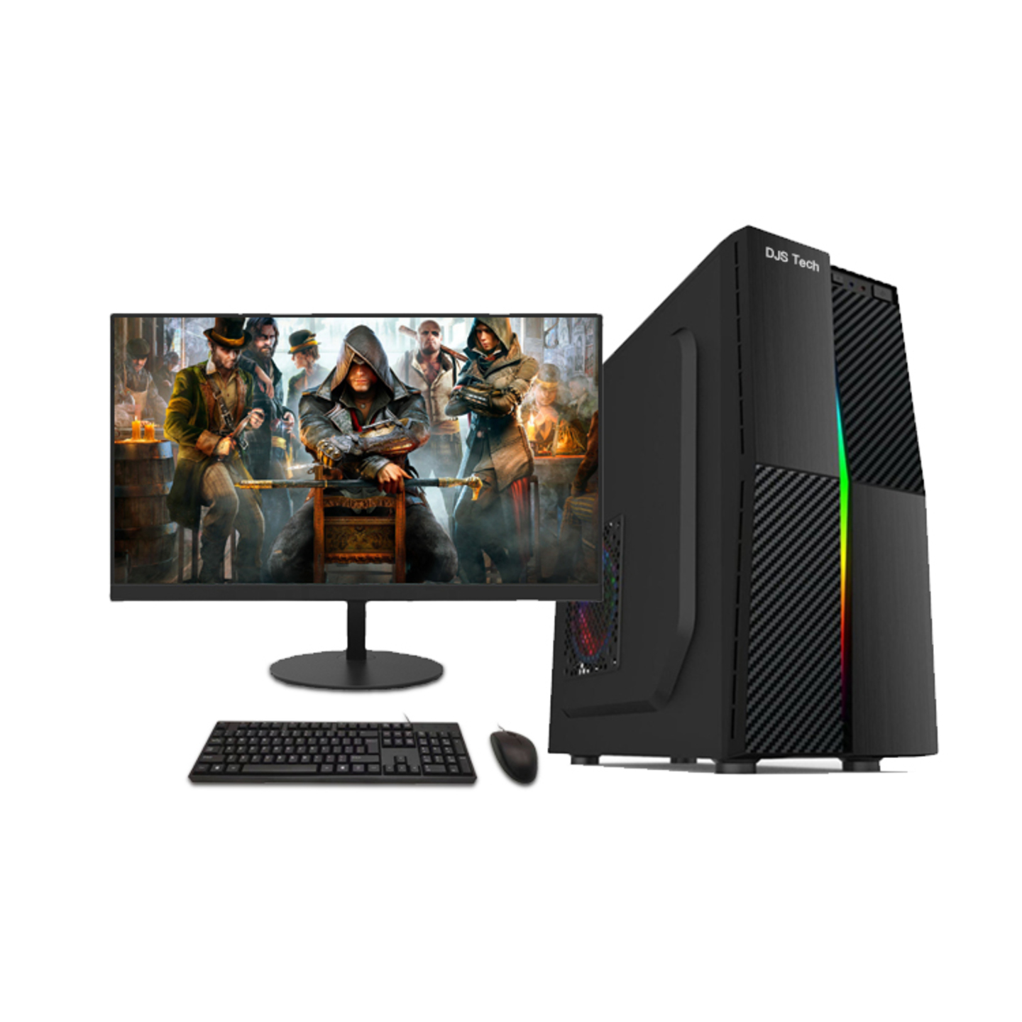 Gluxa-PC  GamersConnect  - Assembled AMD RYZON 5 3500 8GB DDR4126GB SSD1TB HDD 2GB GraphicsZeb gaming cabinetAntec SMPSWindows 10 Pro24 Inch Screen keyboard &Mouse  Wifi Receiver