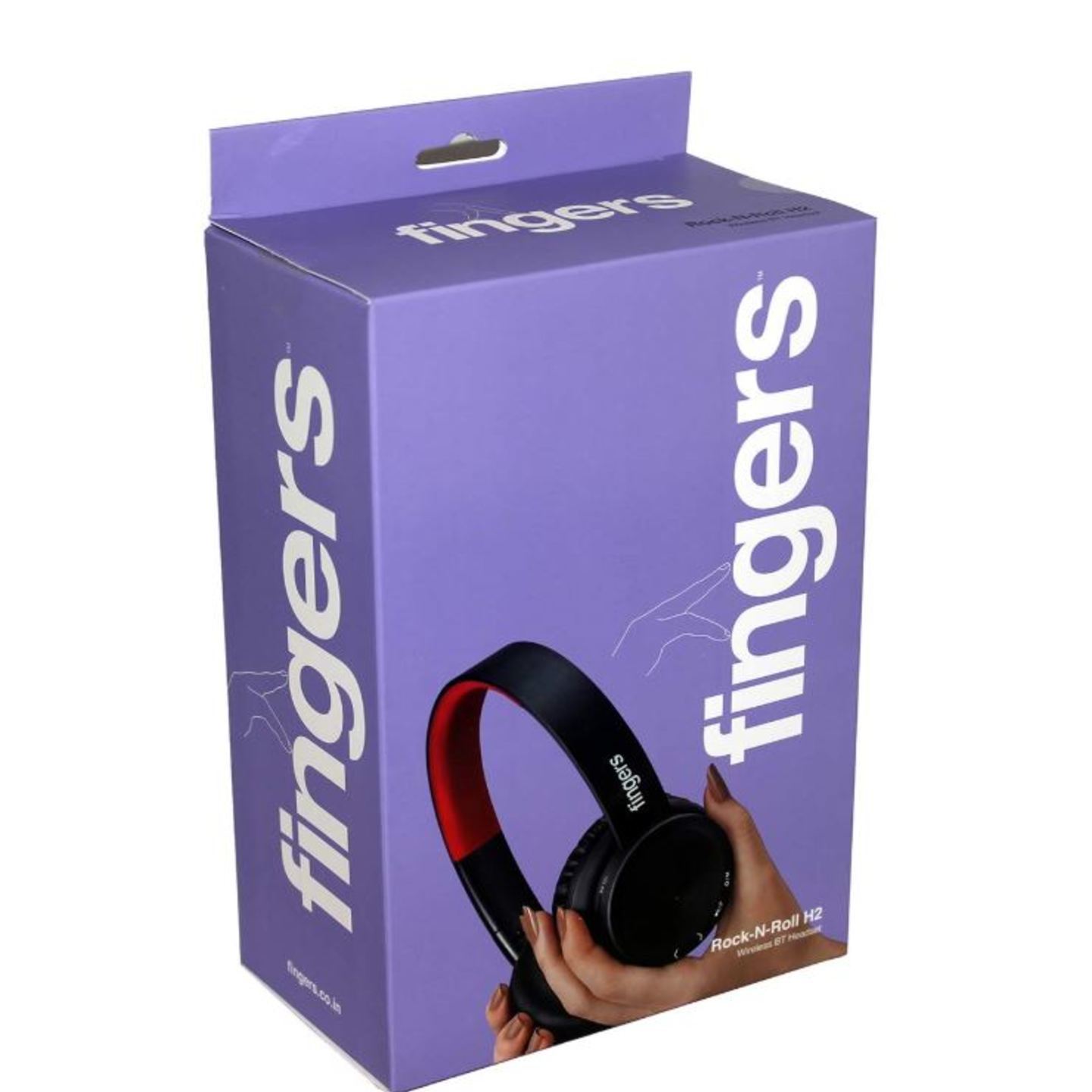 FINGERS Rock-N-Roll H2 Bluetooth Wireless On-Ear Headset with Mic Multi-Function - Soft Black + Rich Red