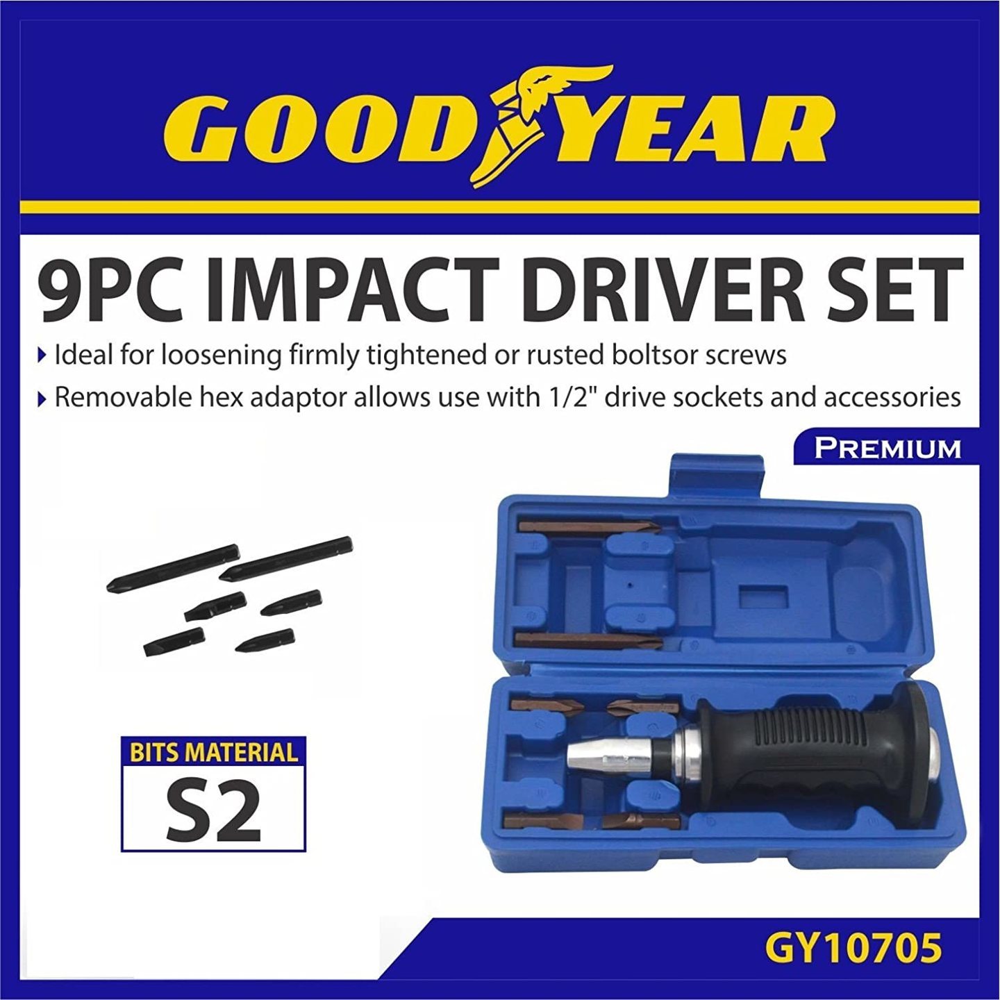 IMPACT SCREW DRIVER - 9 PC