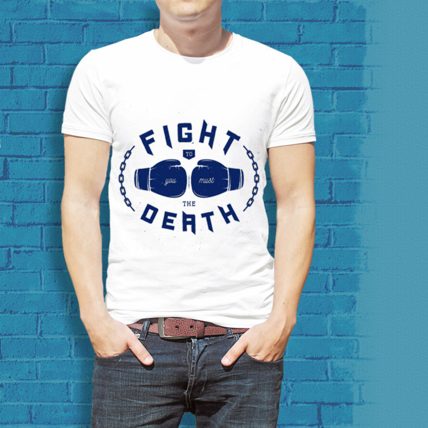 Talk By Fashion Fight to the Death designer T-shirt for Men White