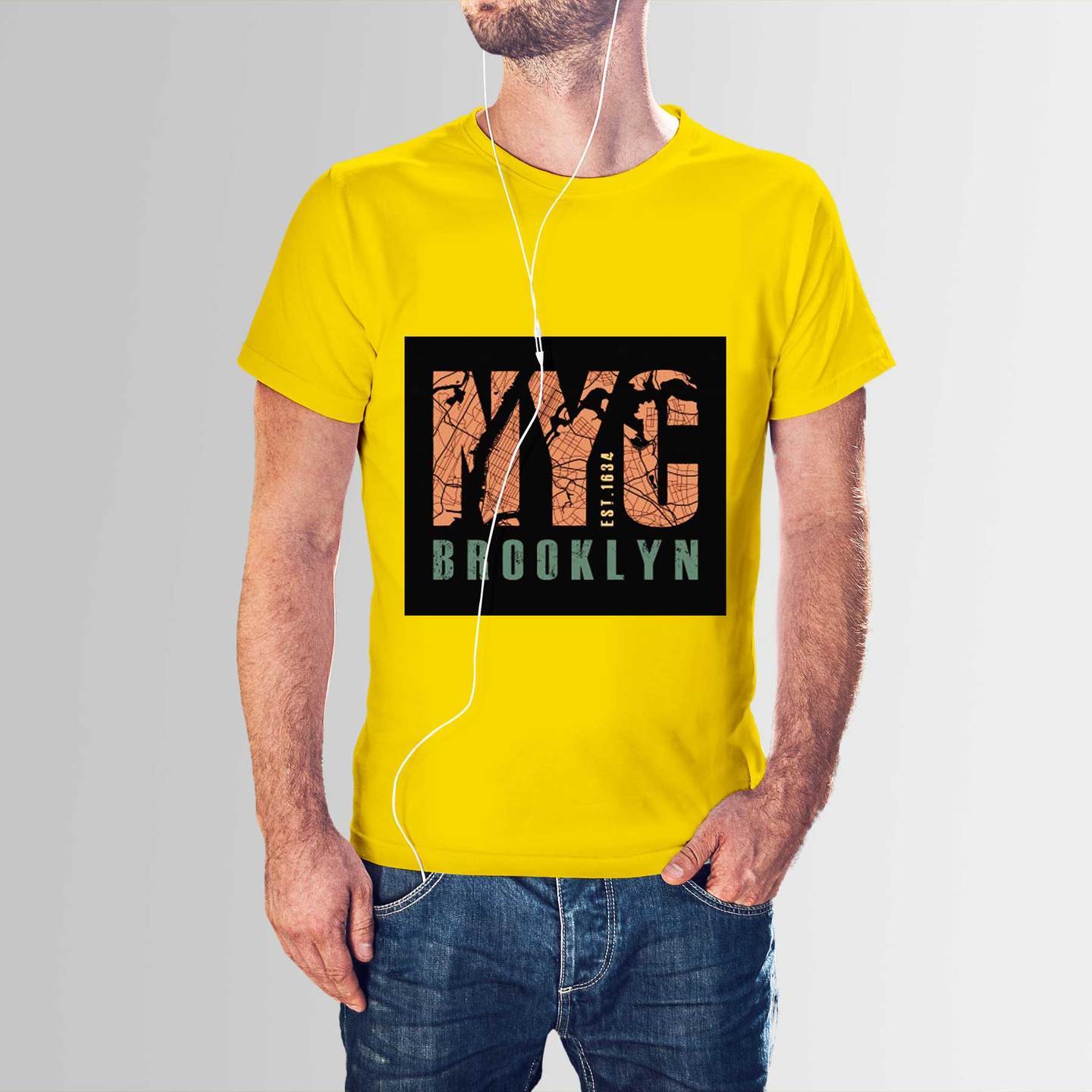 Talk By Fashion NYC Yellow T-shirt for Men