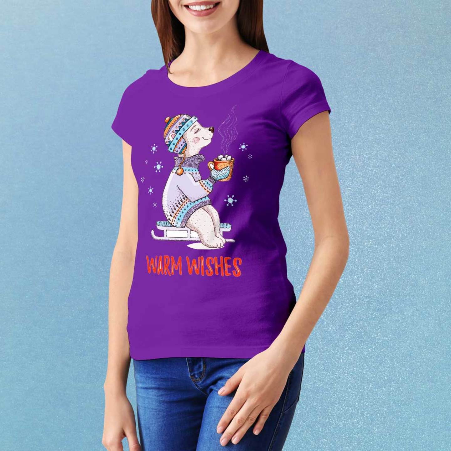 Talk By Fashion Cute Puppy Graphic Women t-shirt Purple