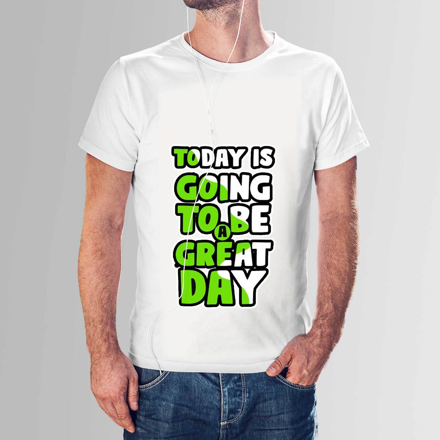 Talk By Fashion Great Day White T-shirt for Men