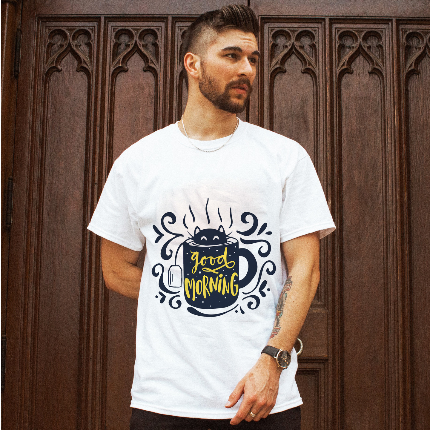 TBF Men white tee- Good Morning