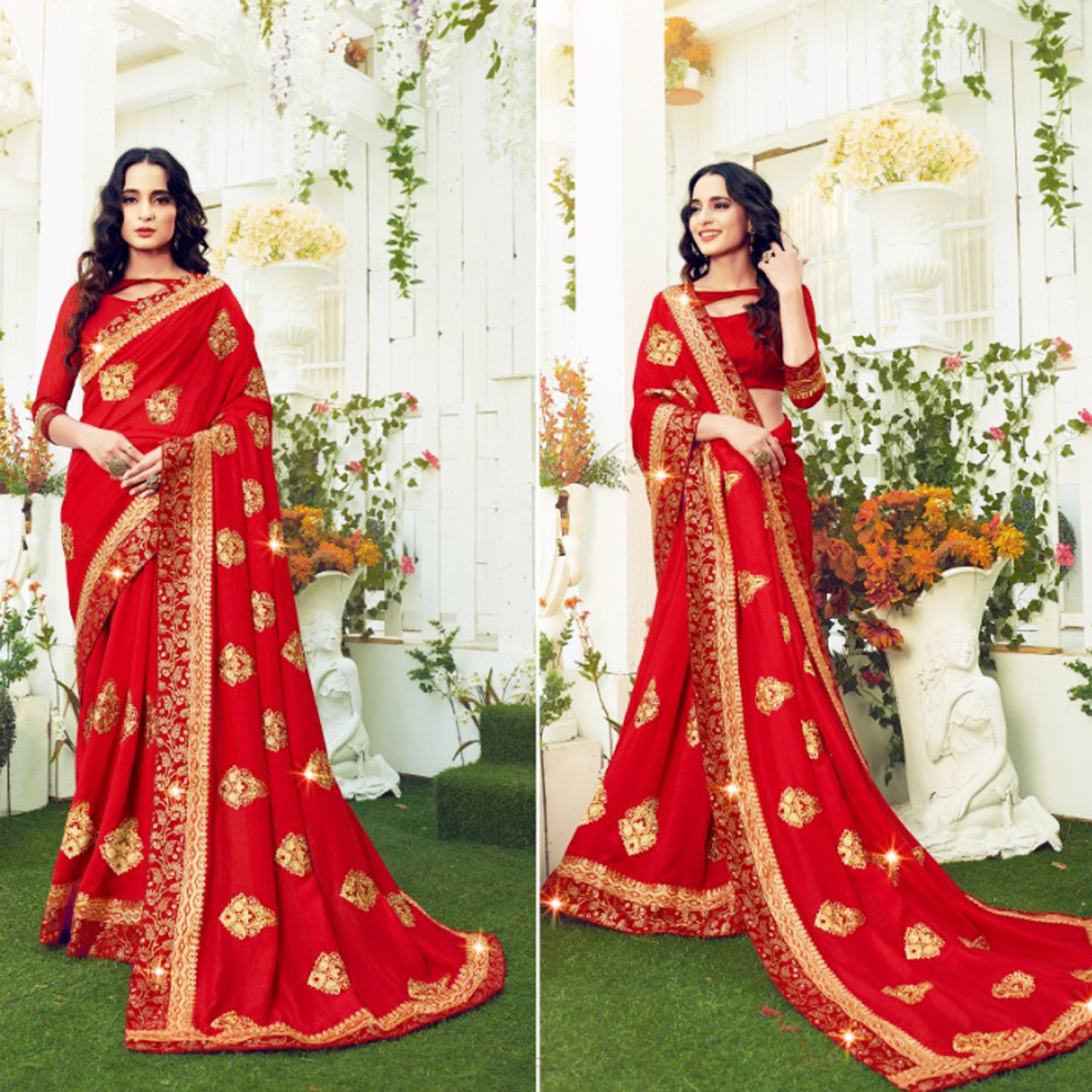 Talk By Fashion Women Silk Embroidered Saree 