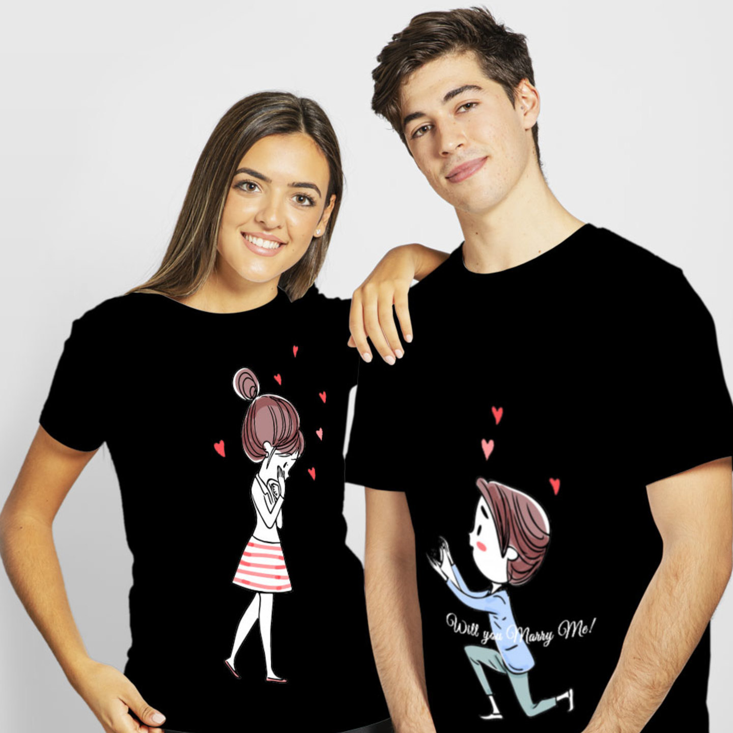 Talk By Fashion Perfect Couple T Shirt Black
