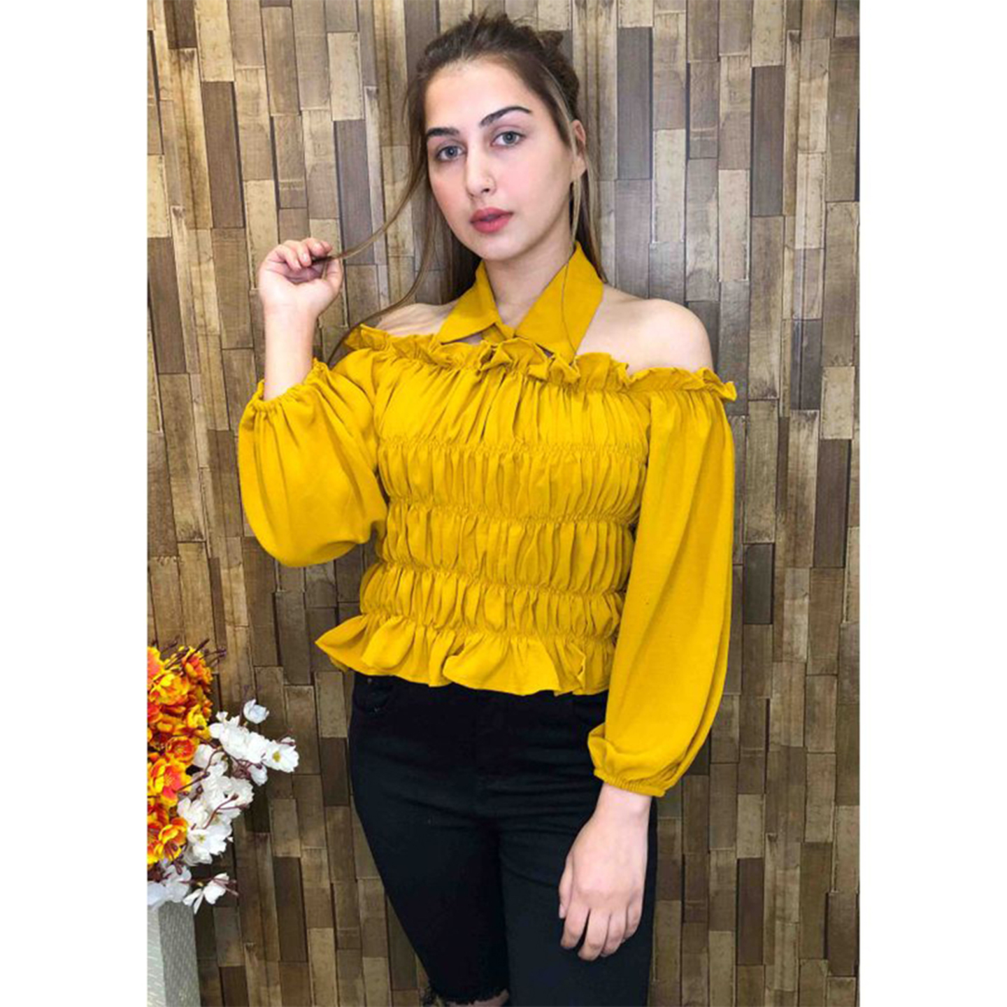 Talk By Fashion Women Tie Off Shoulder Top