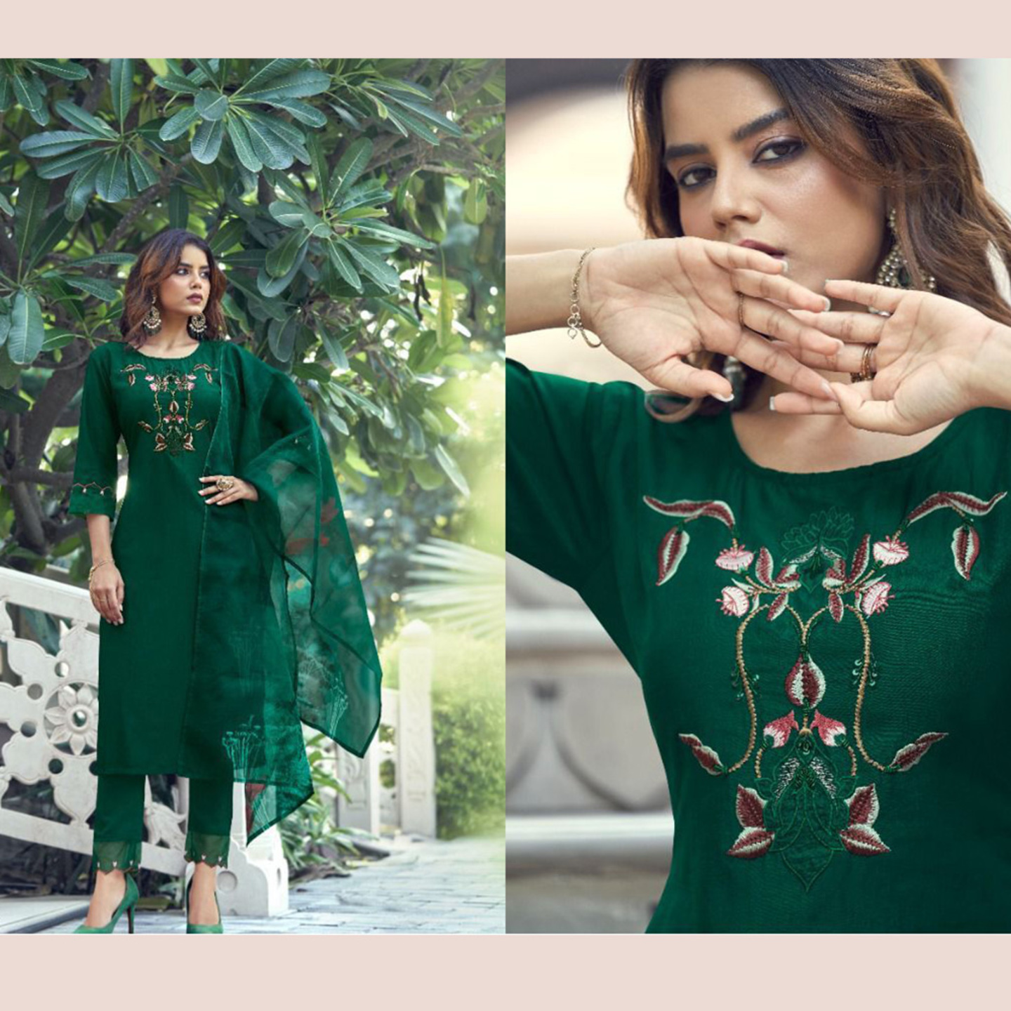 Talk By Fashion Women Pure Viscose Silk Kurta with Pants & Dupatta