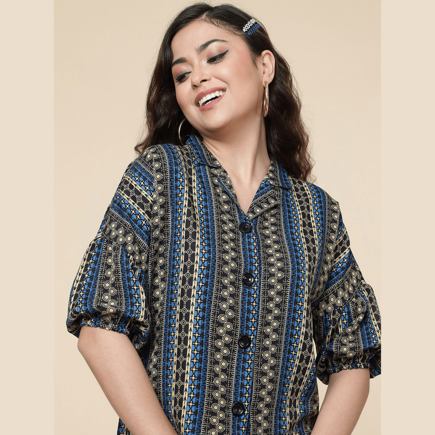TALK BY Fashion Women Tiger Printed Crop Top Multicolor Blue