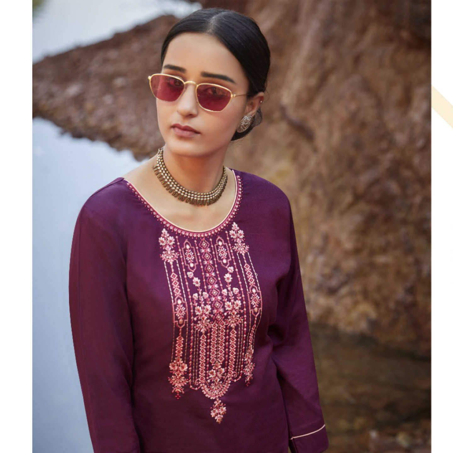 Talk By Fashion Women Seamless Embroidered Heavy Long Kurti