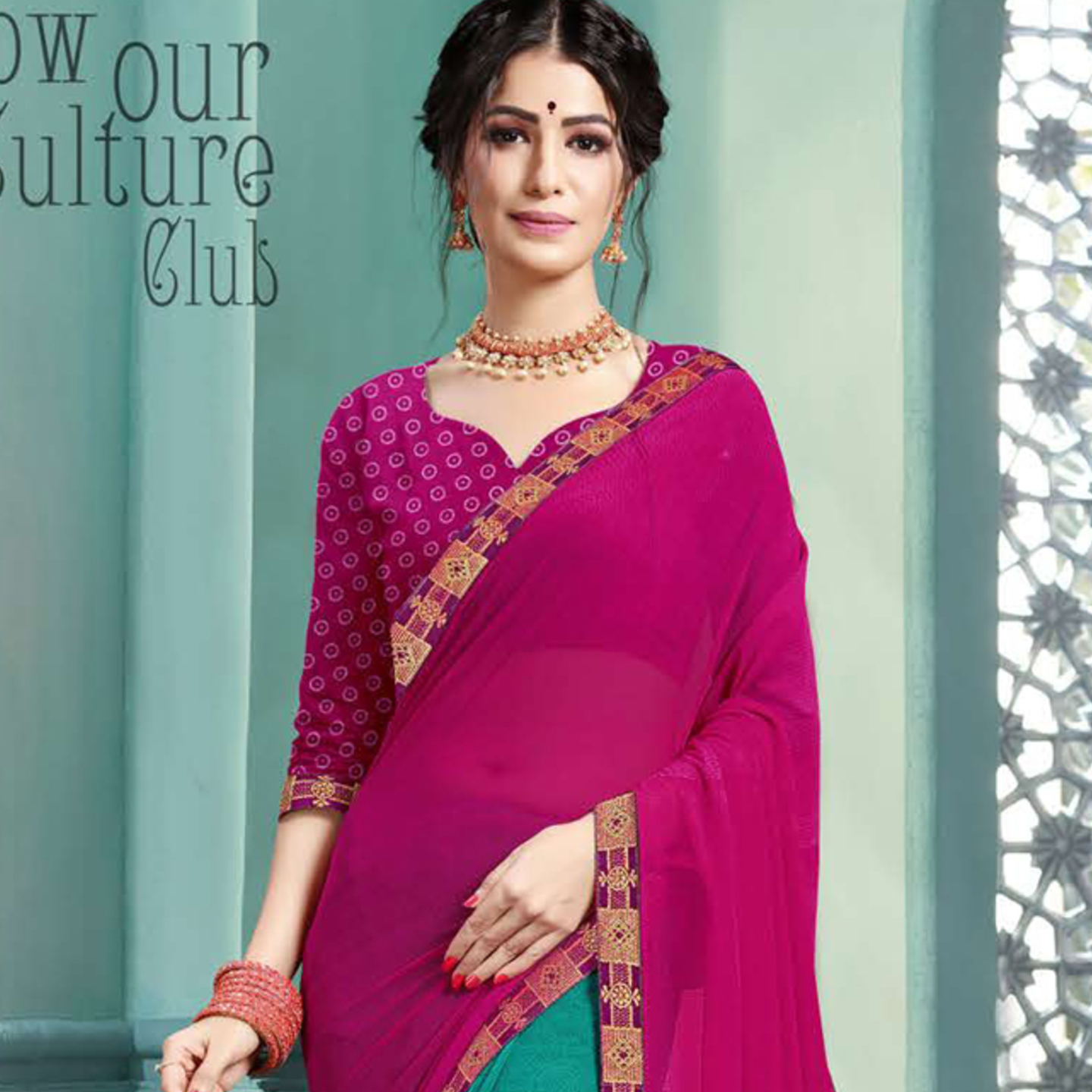 Talk By Fashion Women Soft Georgette Printed Saree Pink