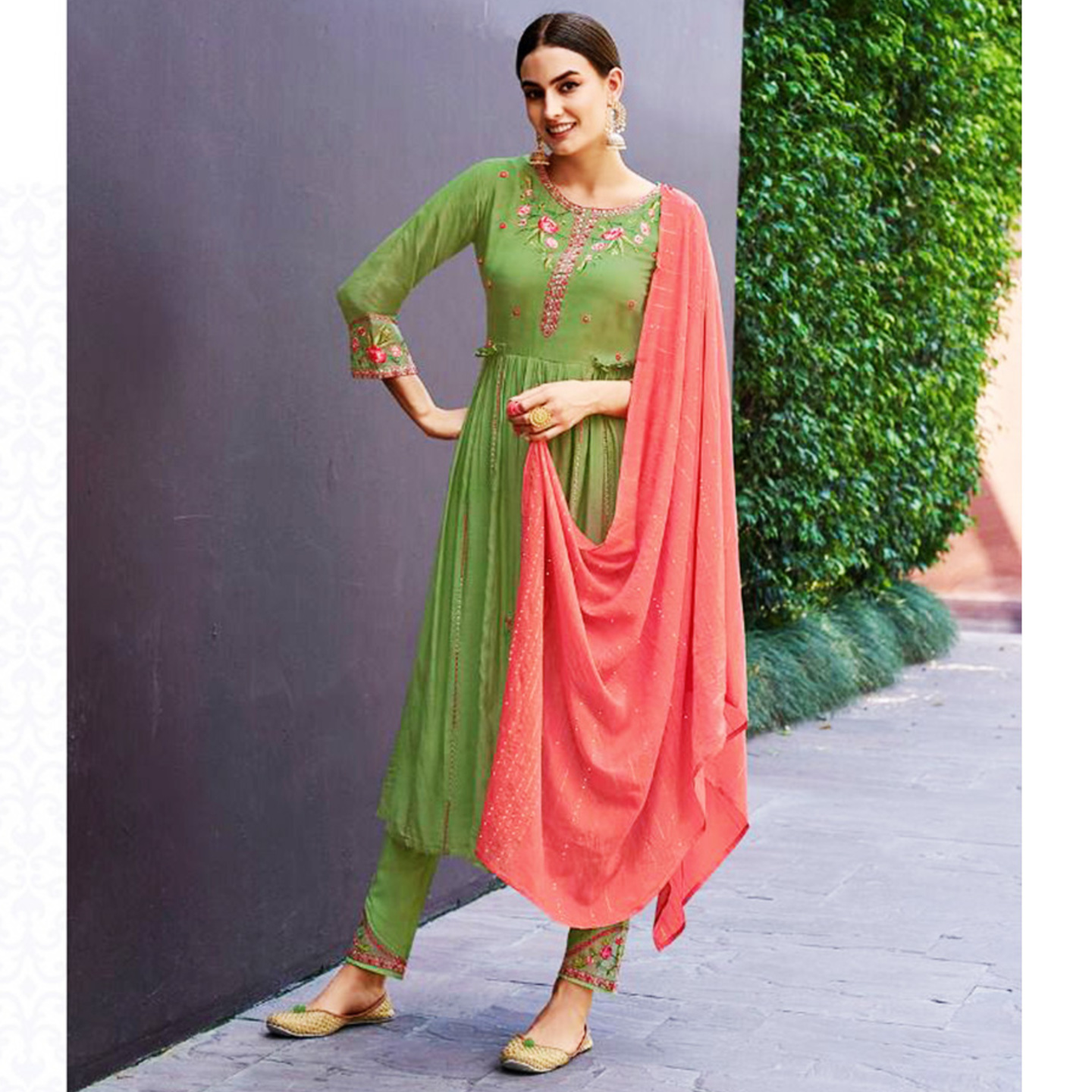 Talk By Fashion Women Pure Muslin A-line Kurta with Pants & Dupatta