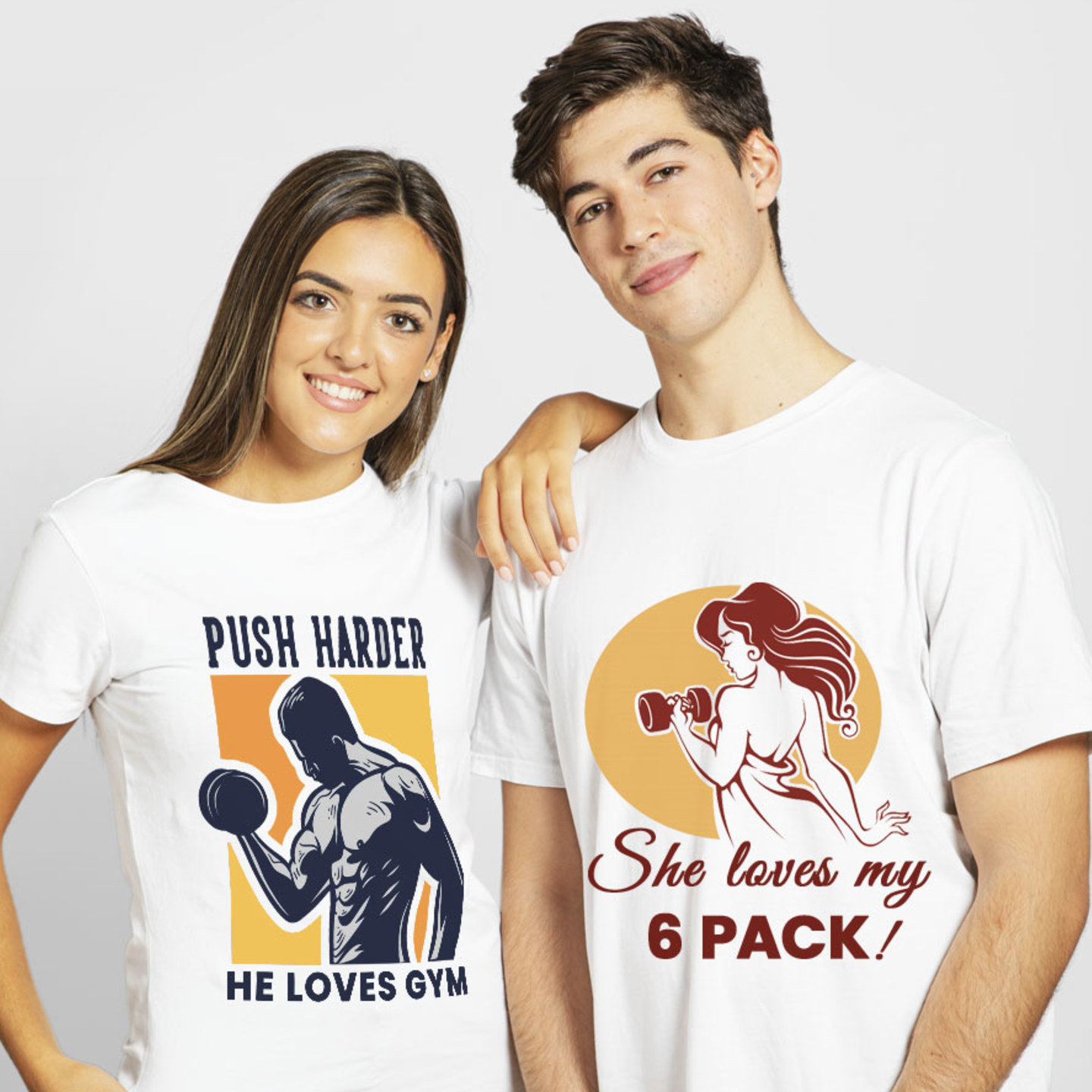 Talk By Fashion Push Harder Couple T shirt White