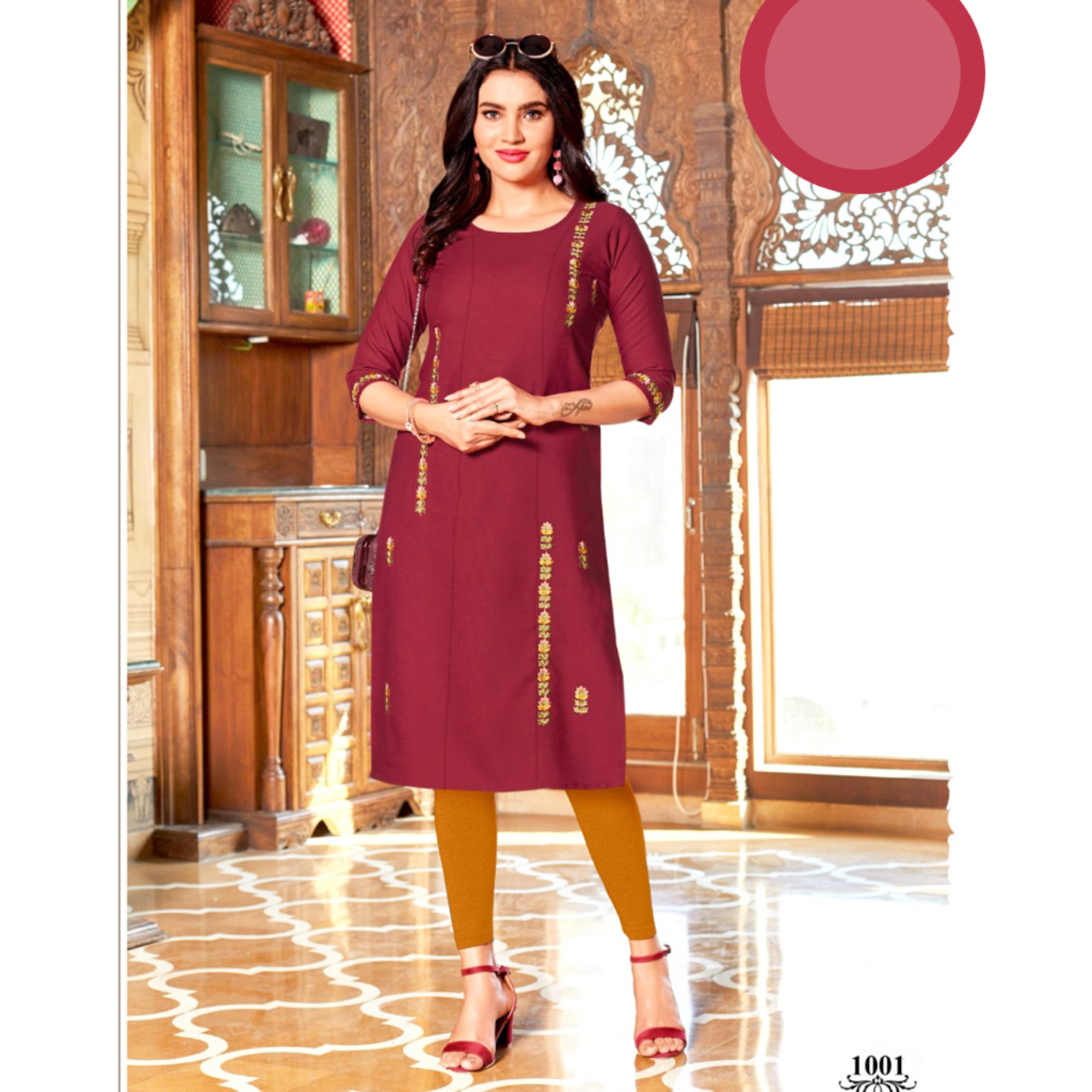 Talk By Fashion Women Long Embroidered Kurti