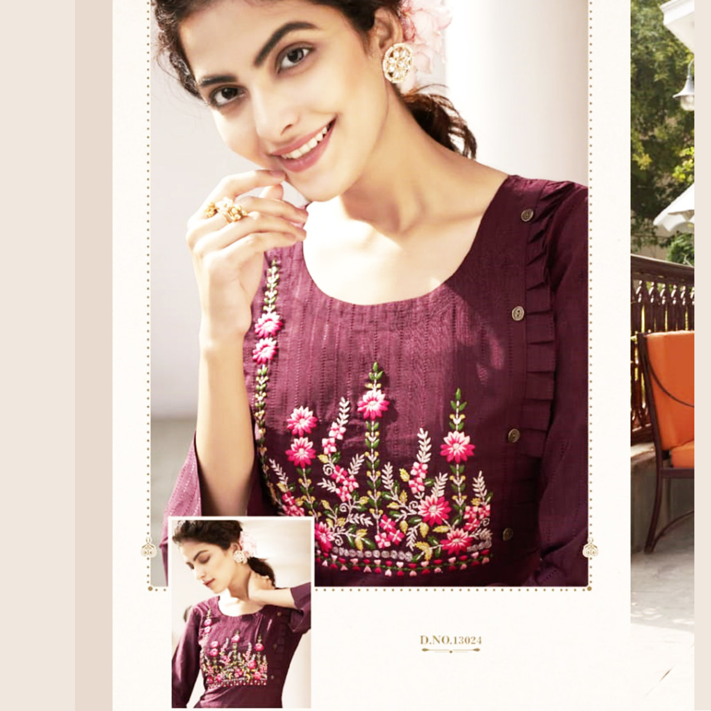 Liva Fashion Women Embroidered Dark Magenta Color A-line Kurti