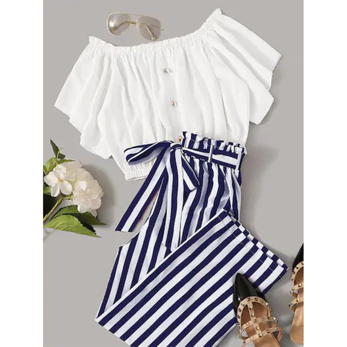 Talk By Fashion Women Off Shoulder Top with Pants