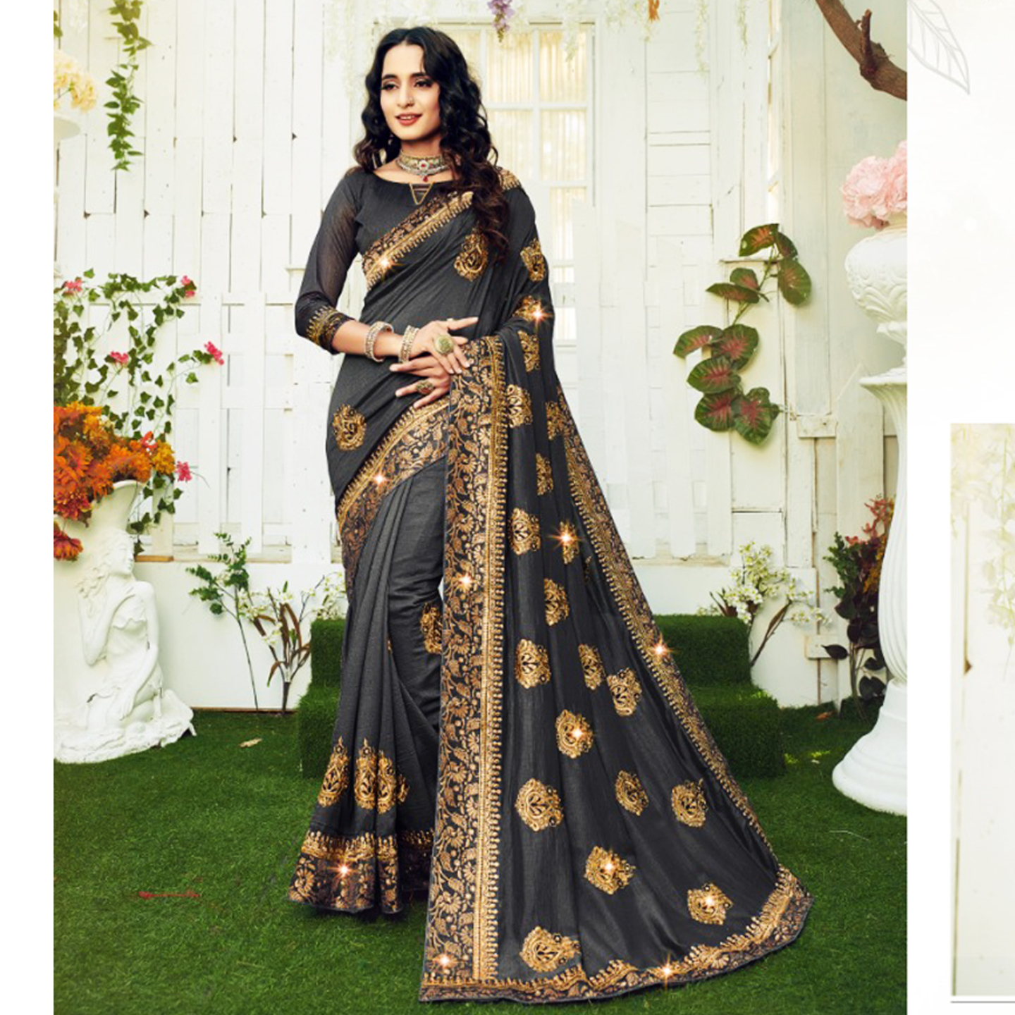 Talk By Fashion Women Silk Embroidered Saree 