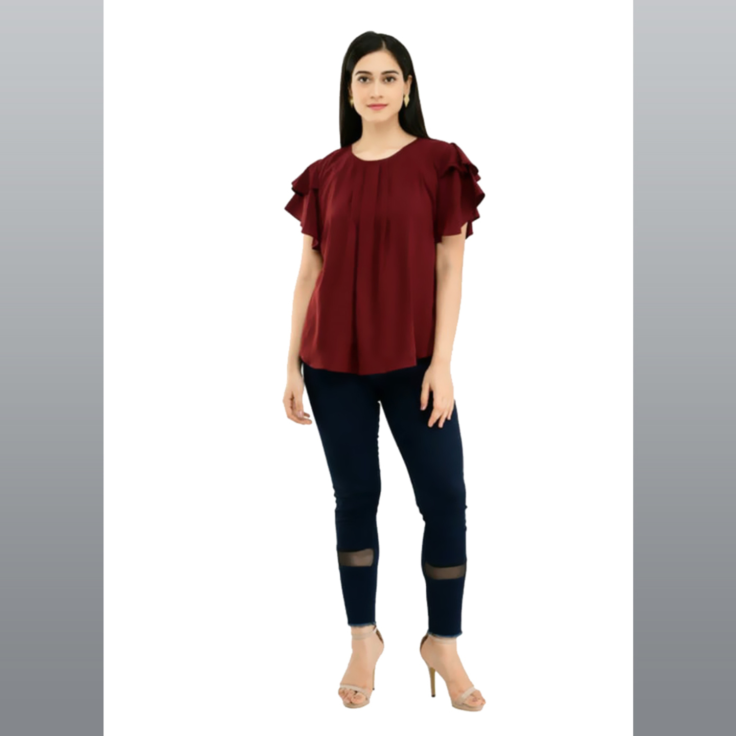 TALK BY FASHION Girls Round Neck Fashion Top